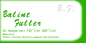 balint fuller business card